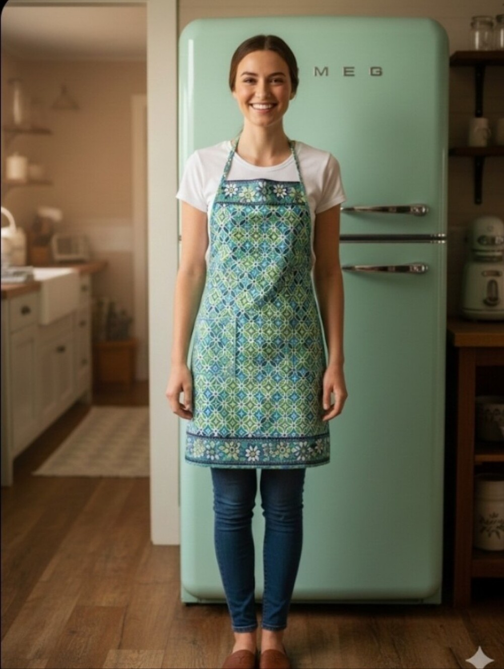 VERA BRADLEY Blue and Green "Daisy Daisy"  Apron